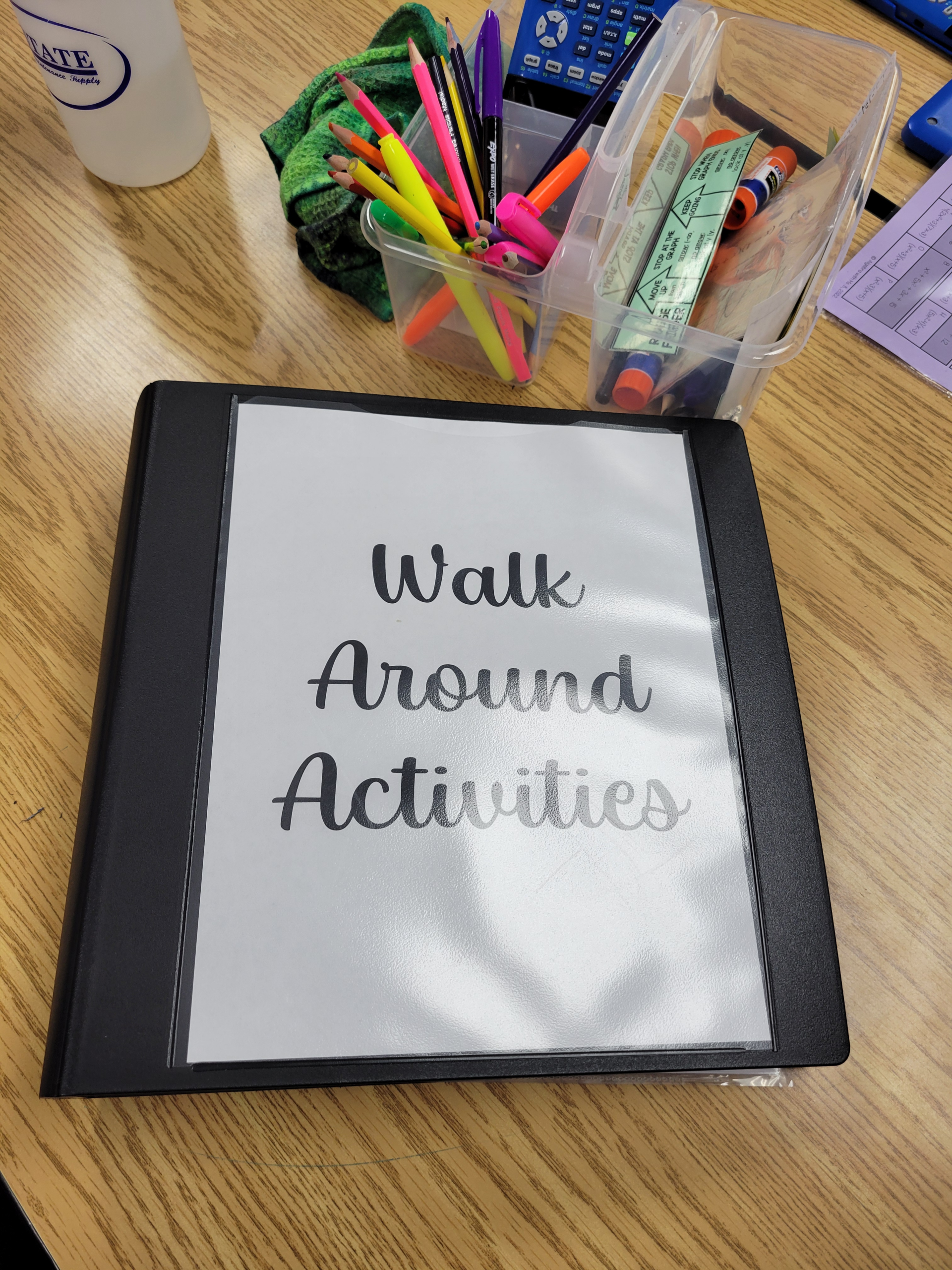Picture of a 3-ring binder used to store activities